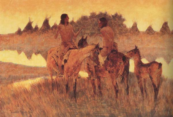 Frederic Remington The Gossiops (mk43)